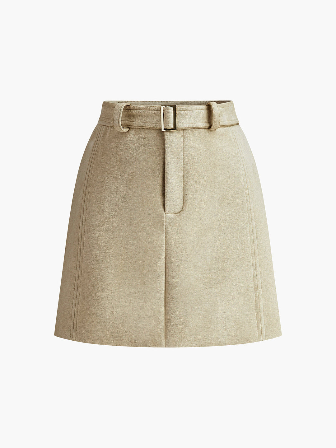 Jupe mini en daim avec ceinture