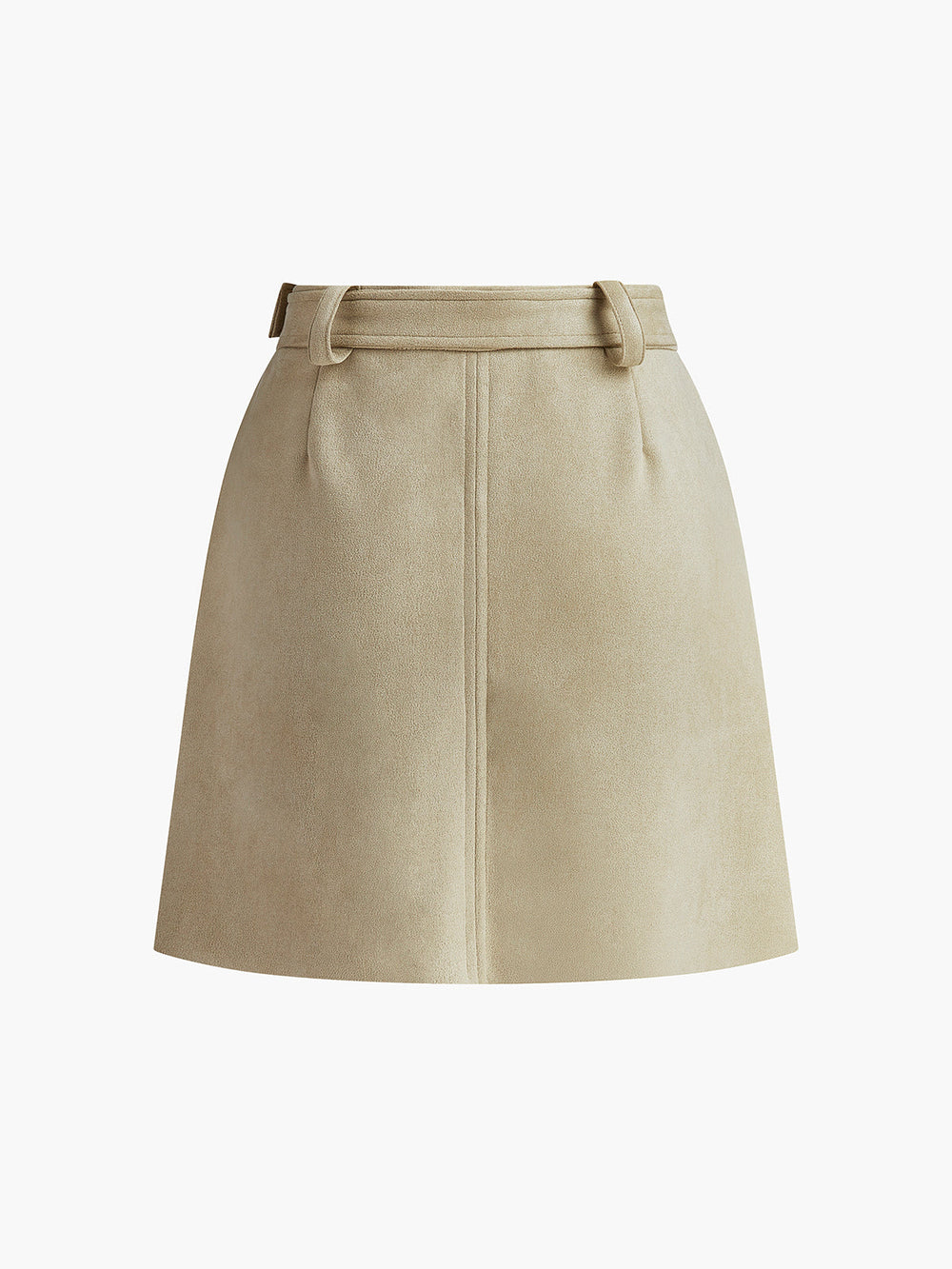 Jupe mini en daim avec ceinture