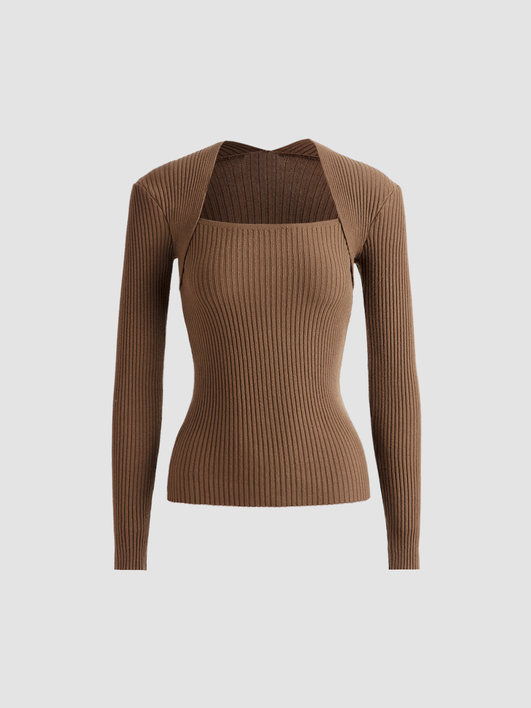 Pull Col Montant En Tricot-Côte Bronzework