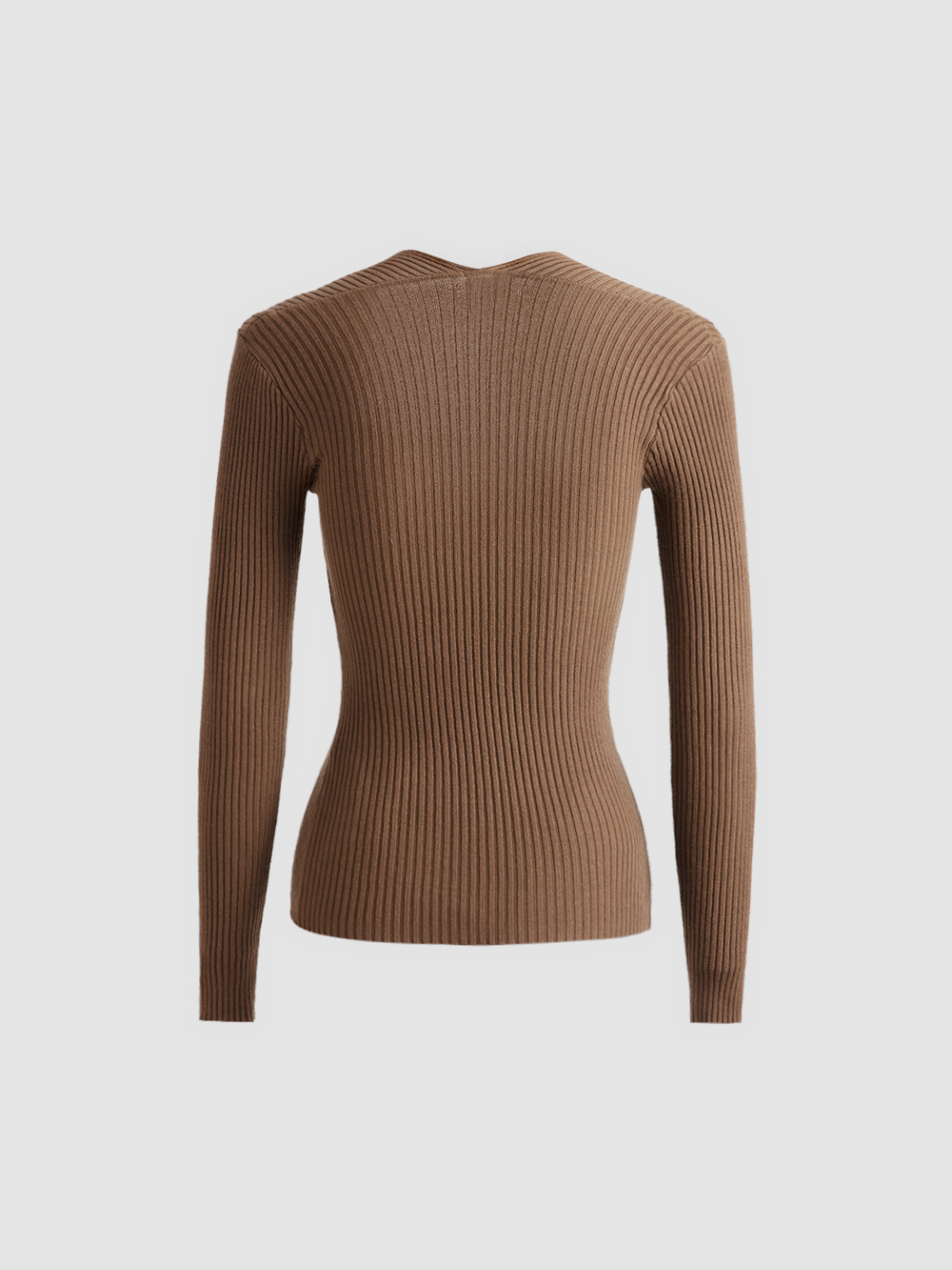 Pull Col Montant En Tricot-Côte Bronzework