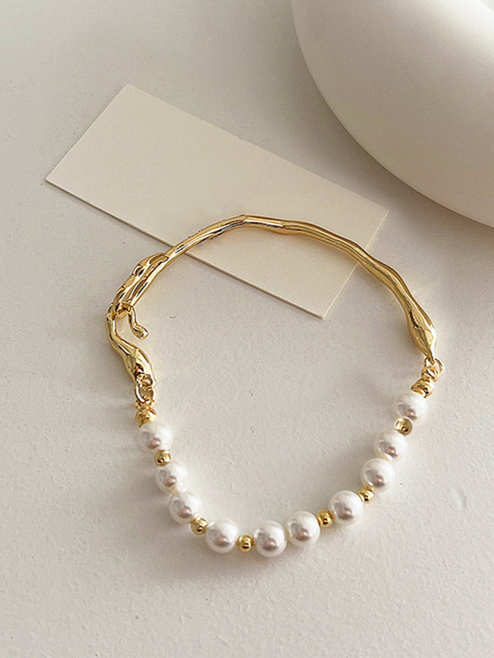 Bracelet en Métal Irrégulier Perle