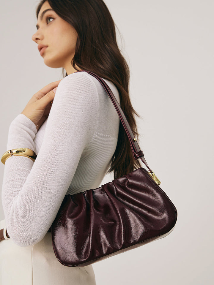 Sac à bandoulière plissé rétro
