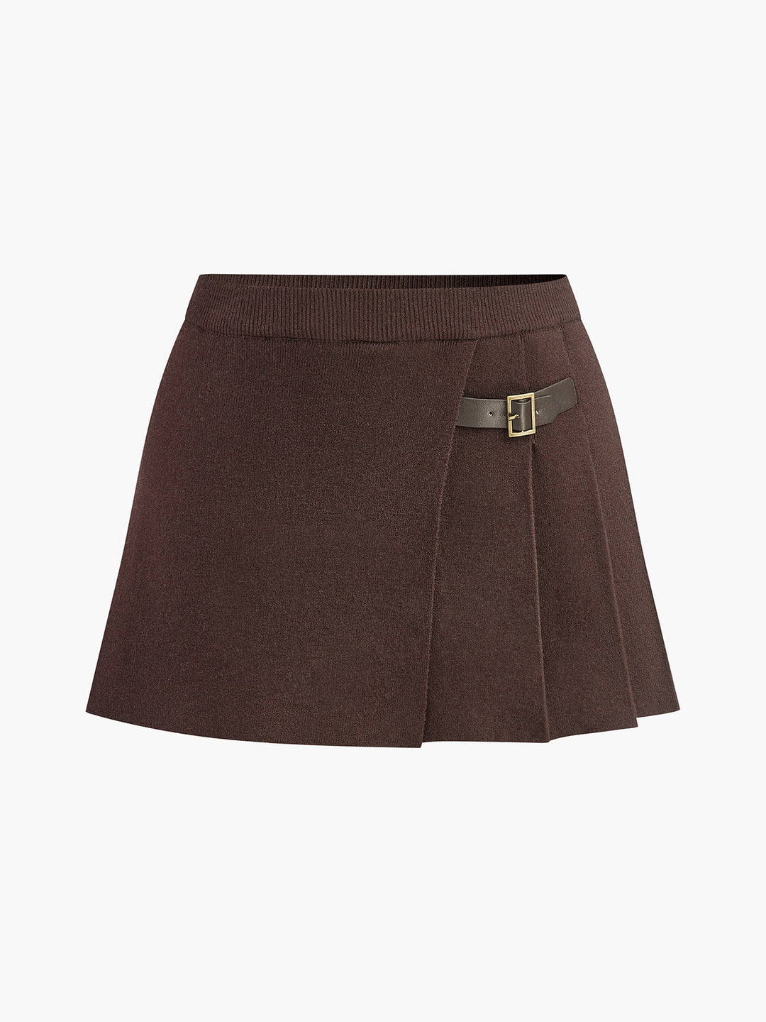 Jupe en maille plissée à taille élastique