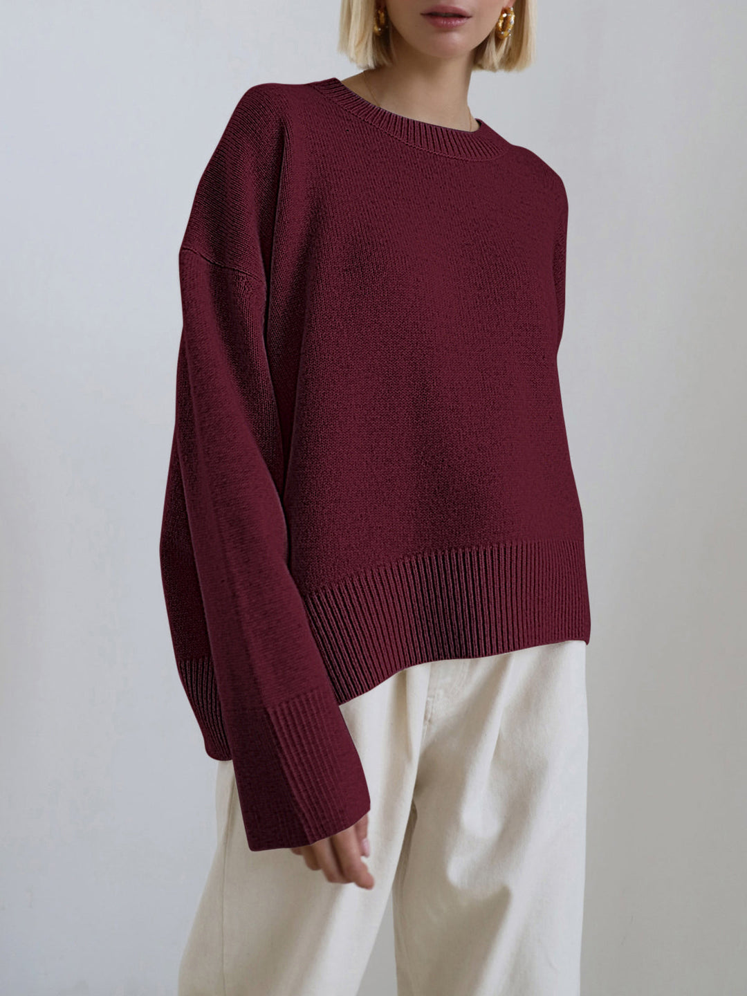 Pull Overs en Gros en Tricot Rose Bonbon