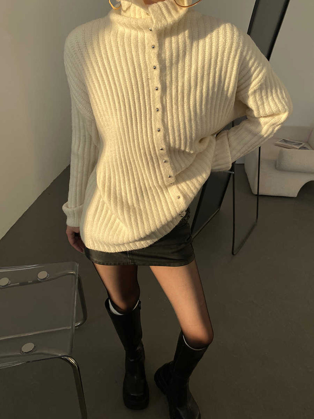 Cardigan Bouton Élégant