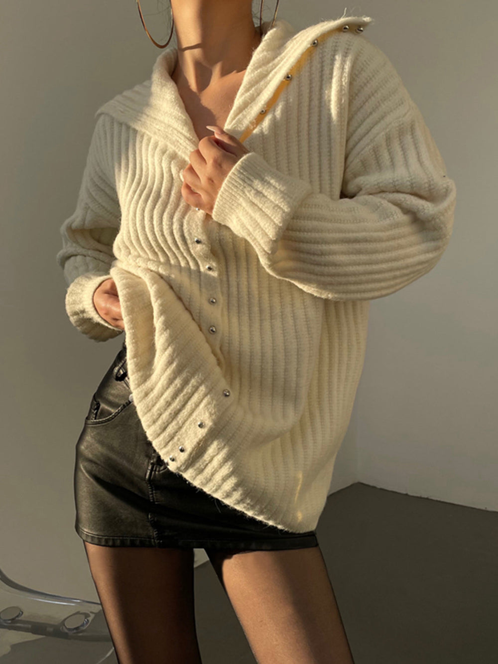 Cardigan Bouton Élégant