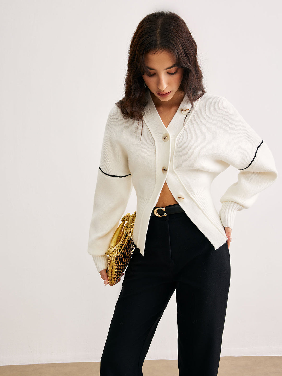 Cardigan Bouton Passepoil Chic
