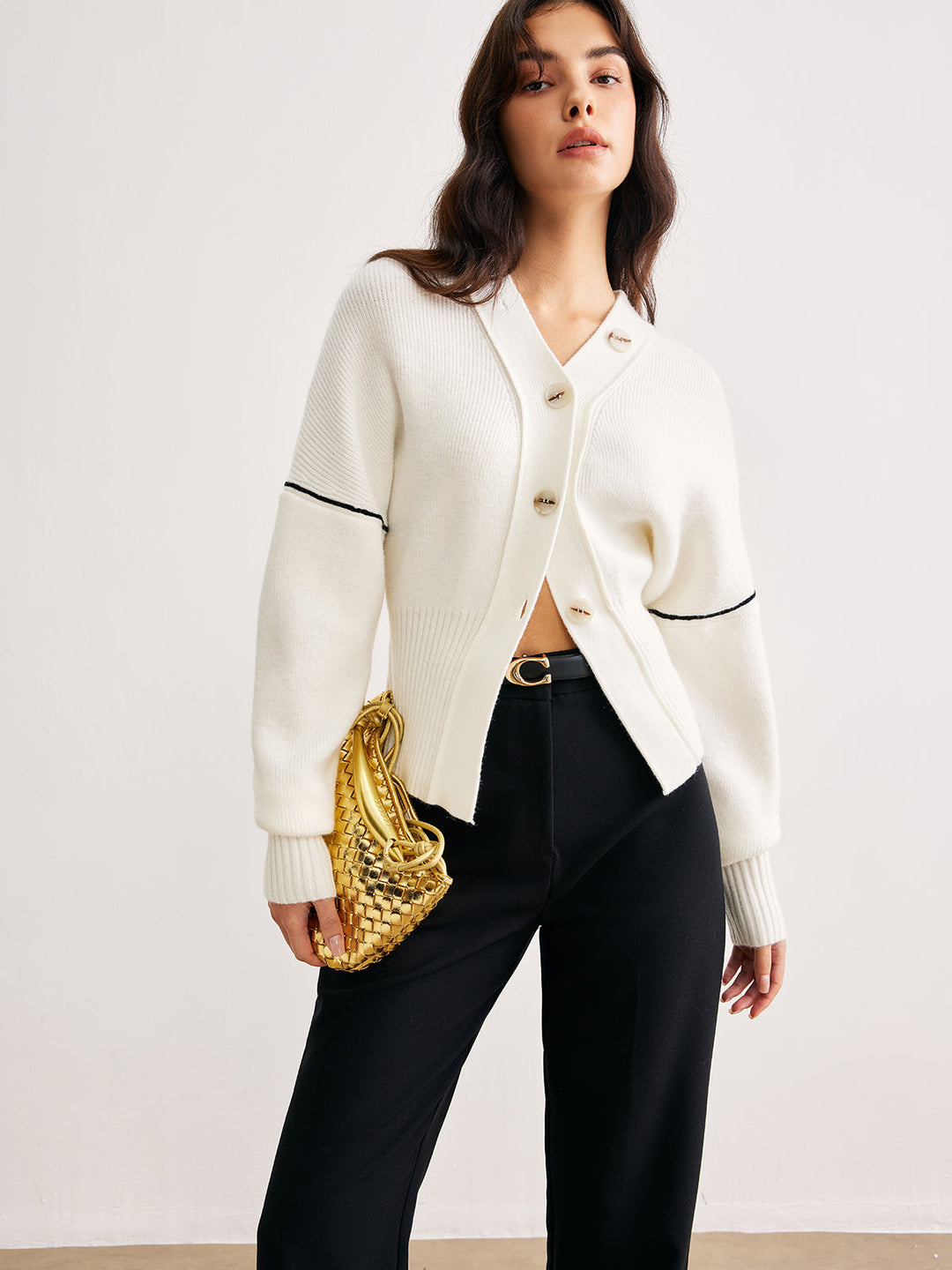 Cardigan Bouton Passepoil Chic