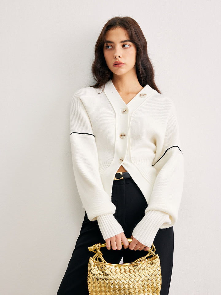 Cardigan Bouton Passepoil Chic