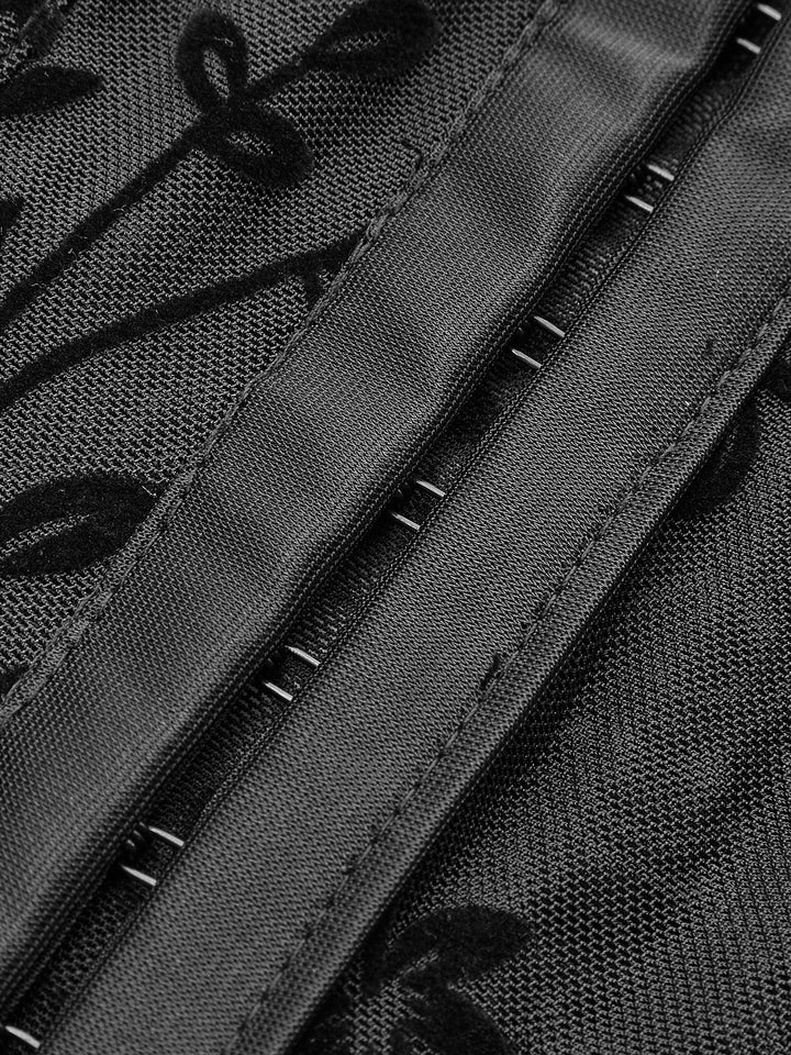 Corset structuré en maille transparente florale