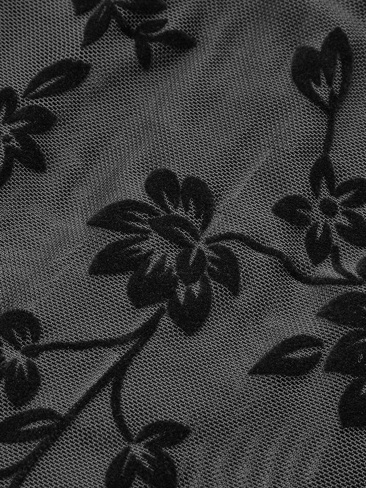 Corset structuré en maille transparente florale
