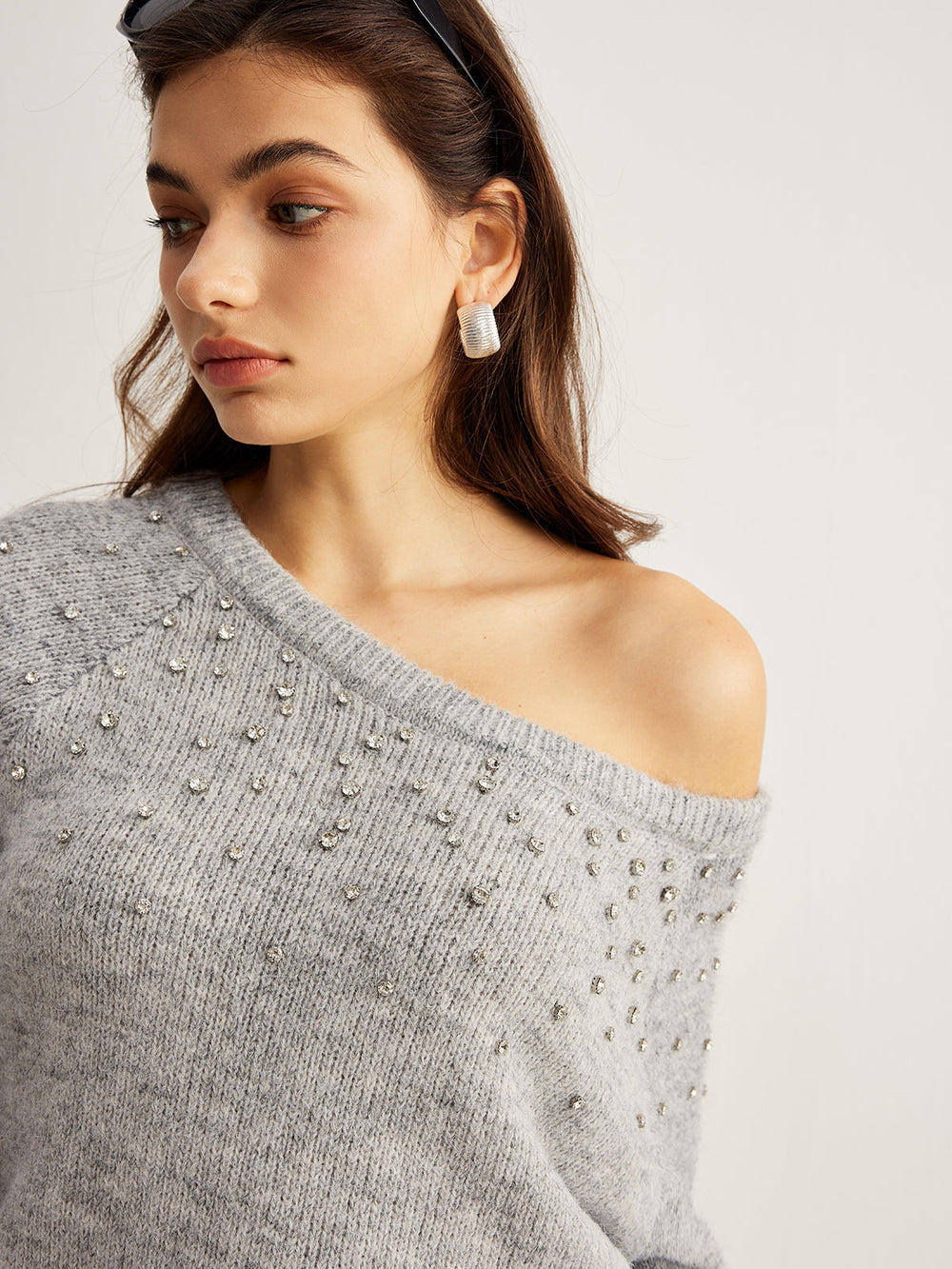 Pull en maille décoré de perles