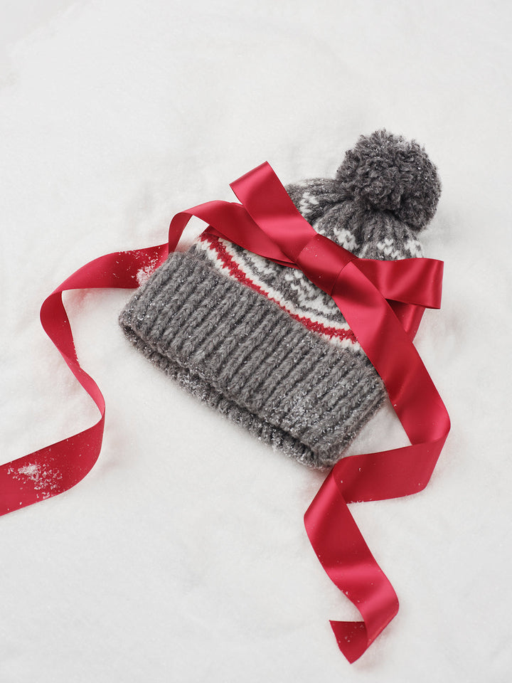 Bonnet tricoté chaud de Noël