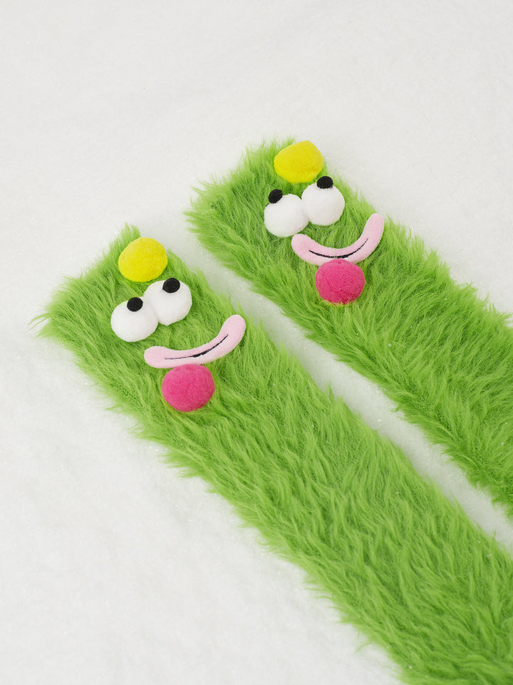 Chaussettes Mi-Mollet en Velours Corail de Dessin Animé