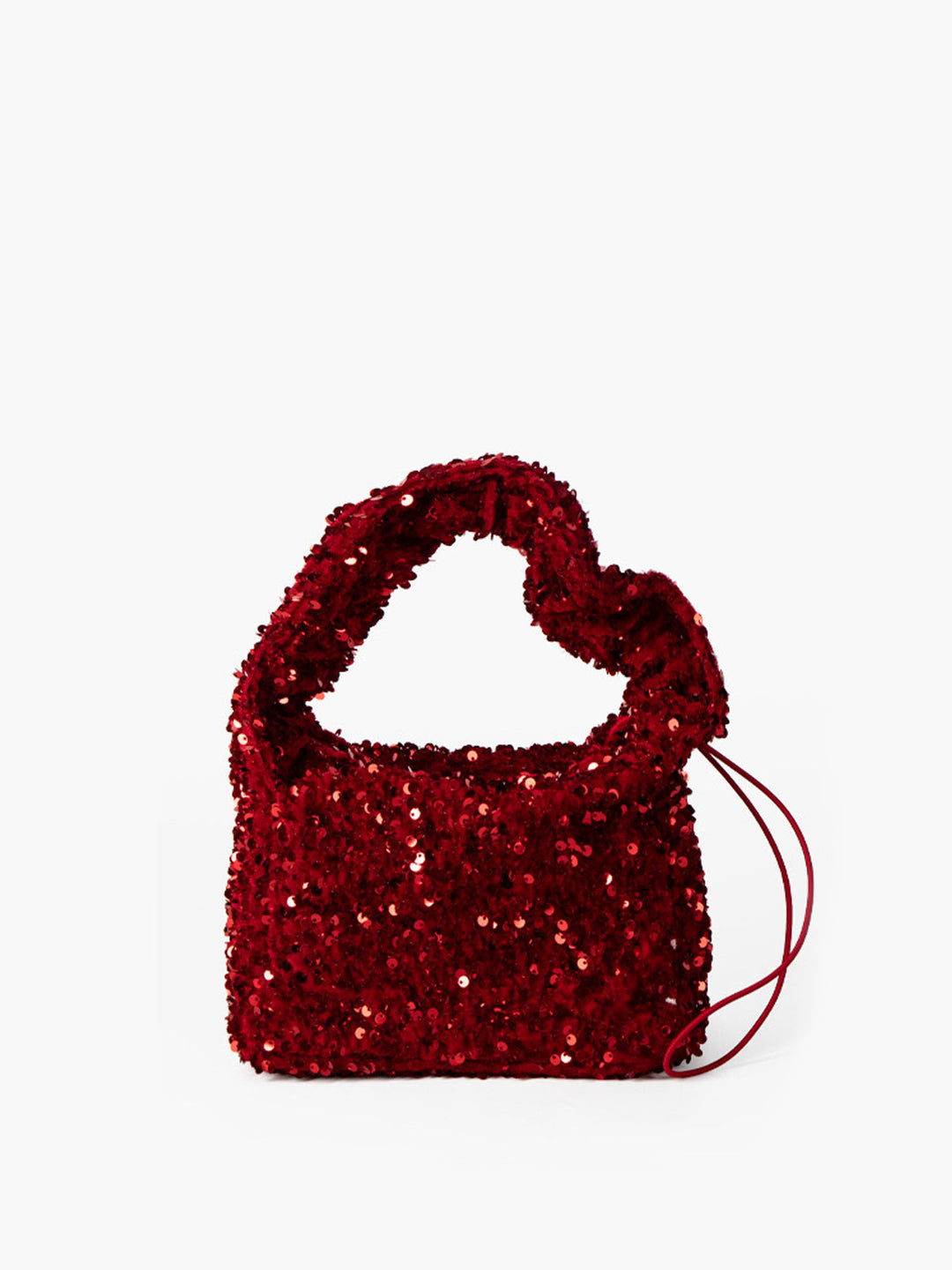 Sac d'aisselle en velours à cordon de sequins
