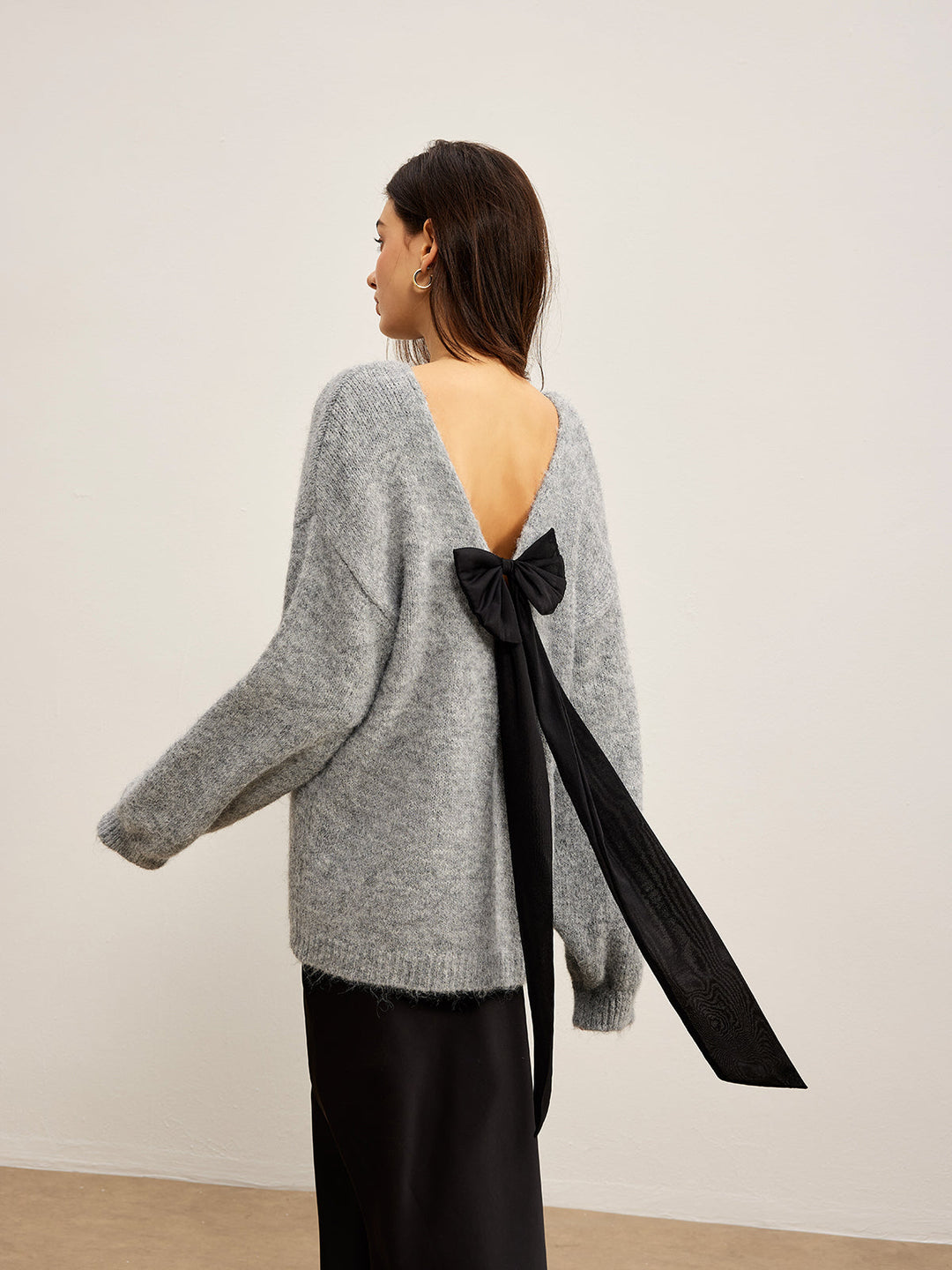 Pull à Manches Longues "Bow" Sans Dos