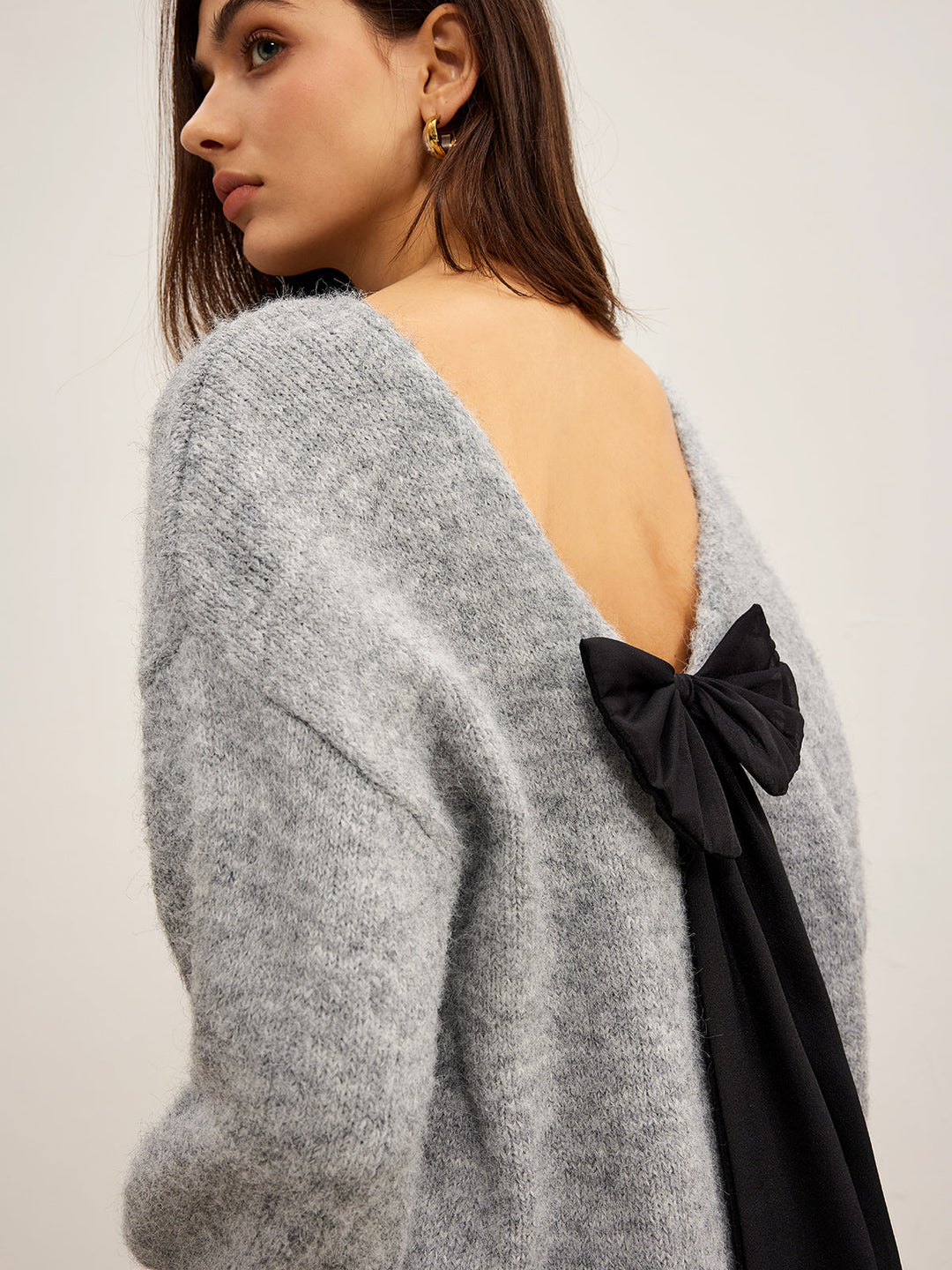 Pull à Manches Longues "Bow" Sans Dos