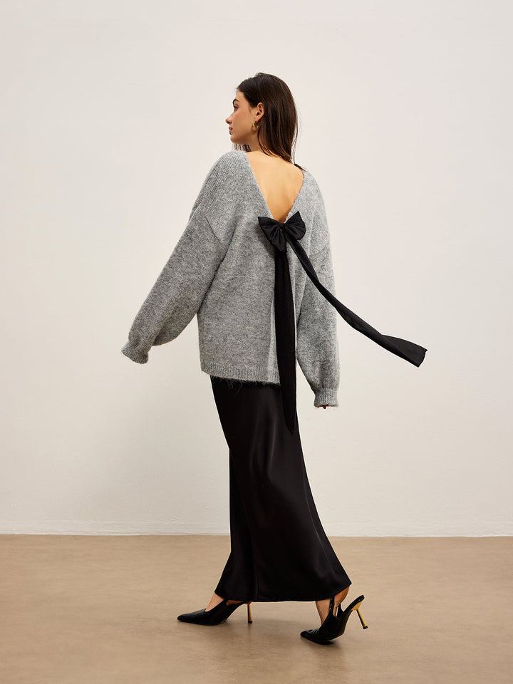 Pull à Manches Longues "Bow" Sans Dos