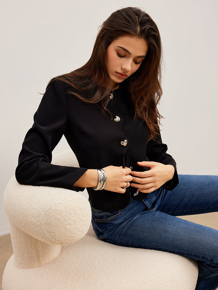 Veste Coupe Regular à Boutons Coeur