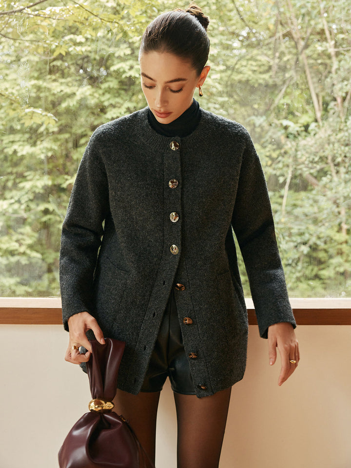 Cardigan Doux Polyvalent à Boutons