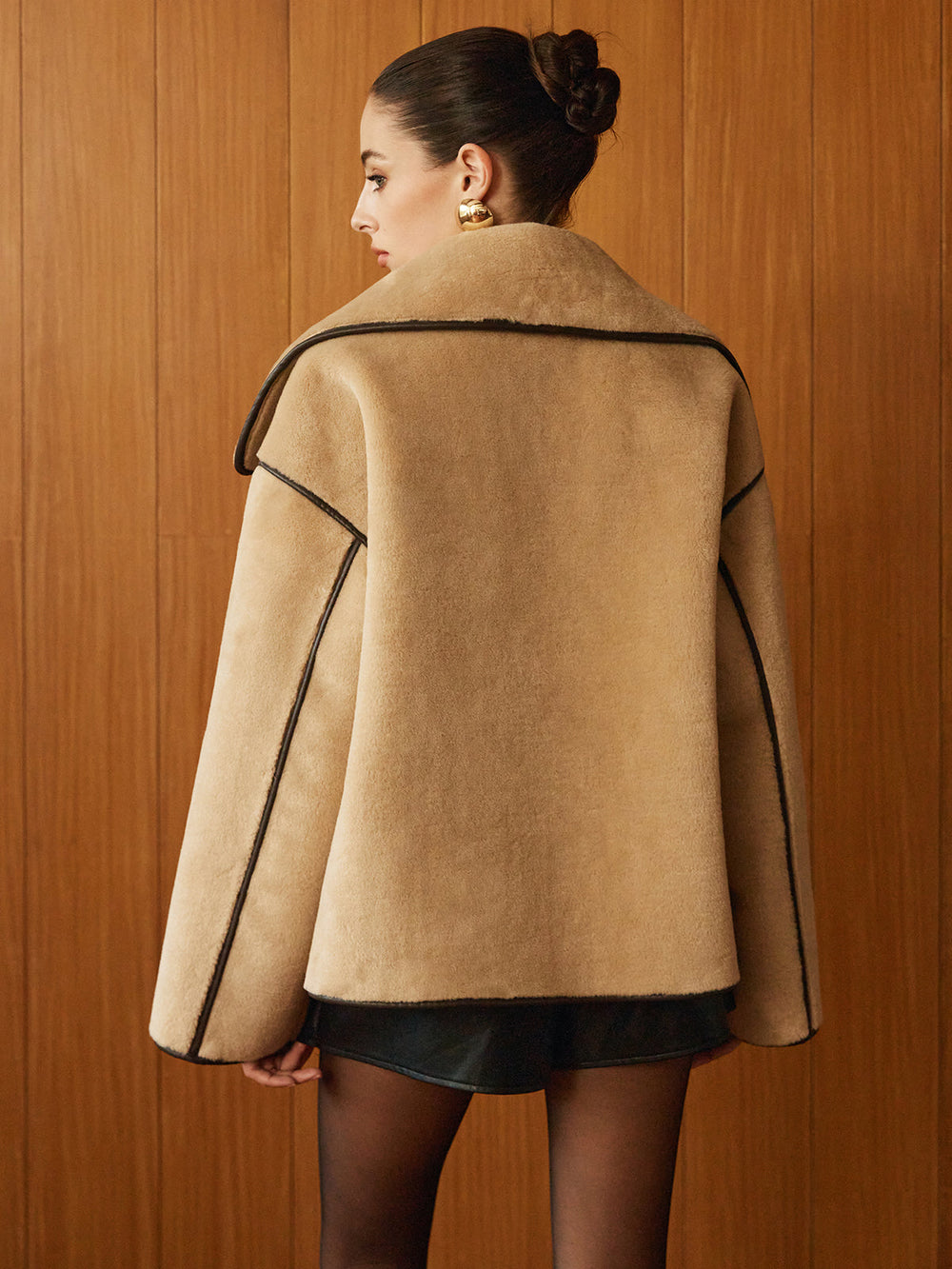 Manteau Minky à Passepoil Contrasté