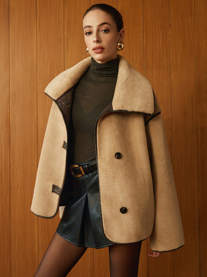 Manteau Minky à Passepoil Contrasté