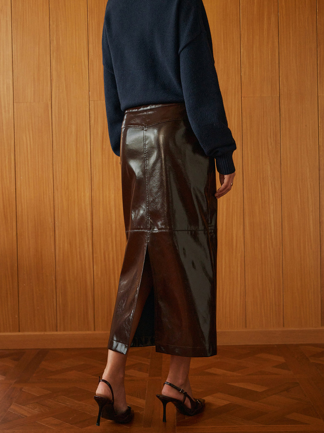 Jupe Fausse Cuir fendue