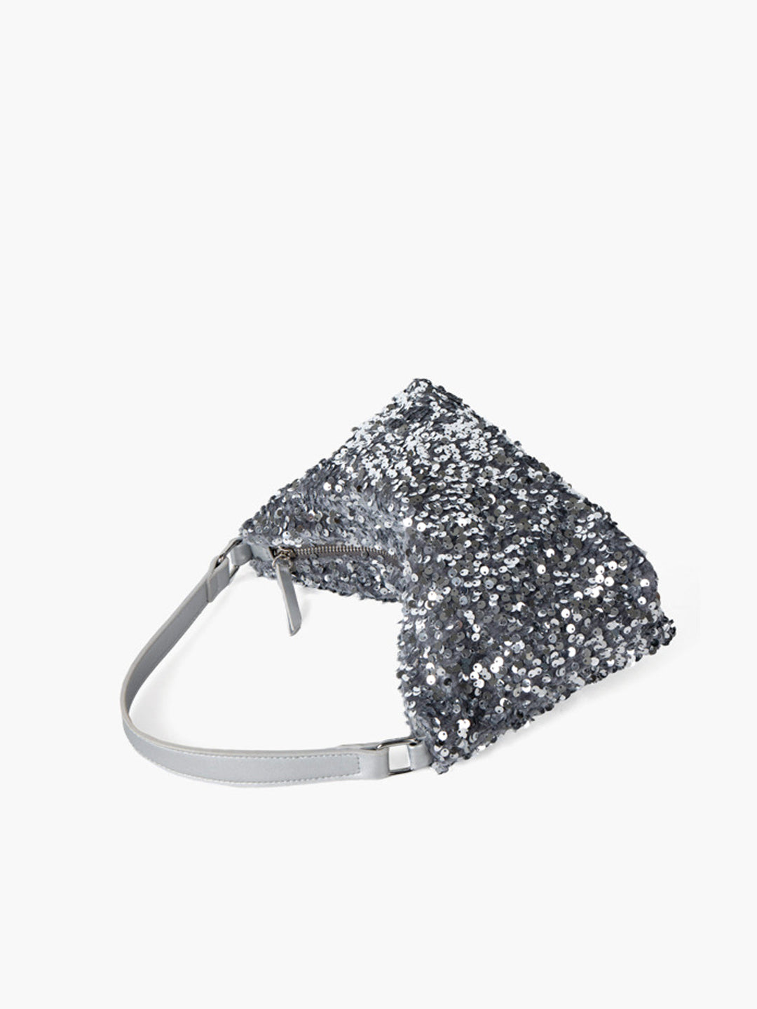 Sac Baguette Bandoulière en Velours à Sequins
