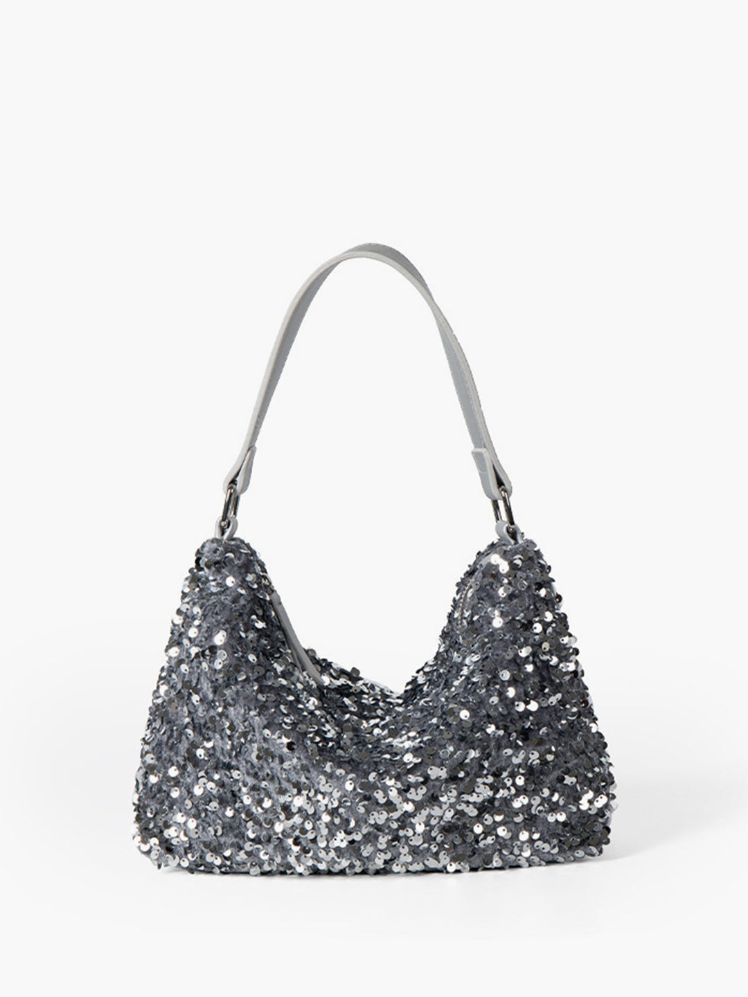 Sac Baguette Bandoulière en Velours à Sequins