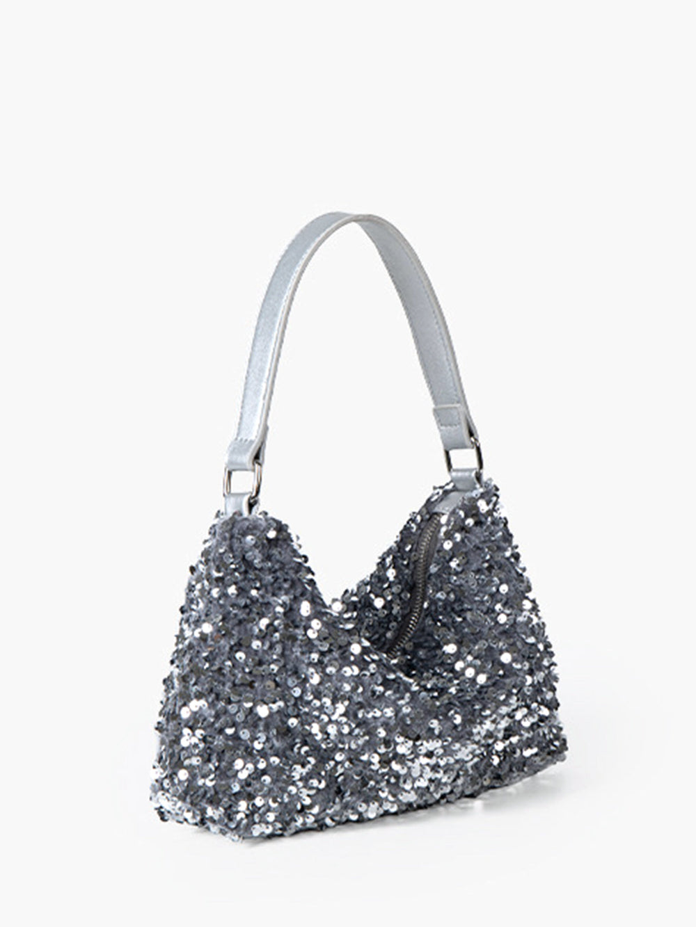 Sac Baguette Bandoulière en Velours à Sequins
