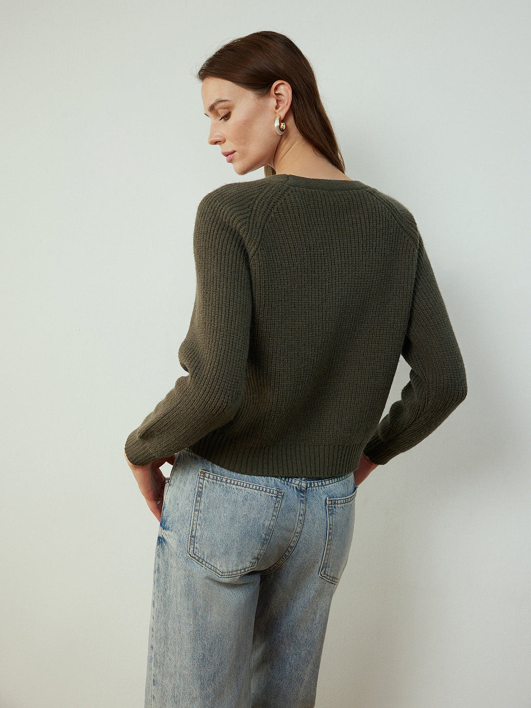 Cardigan Bouton Tournant Rétro