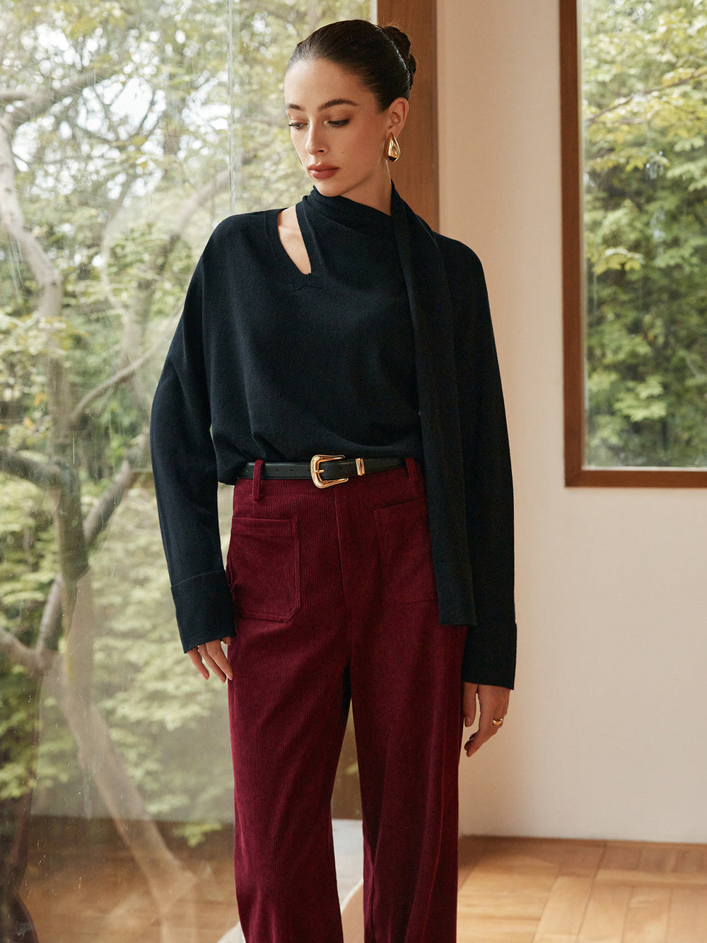 Pull en Laine Mélangée Minimaliste