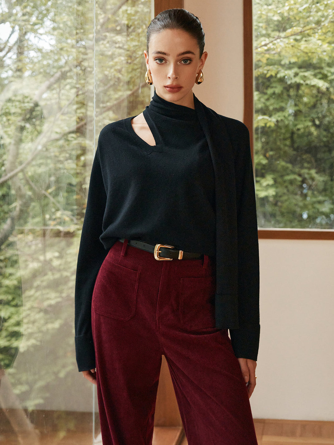 Pull en Laine Mélangée Minimaliste