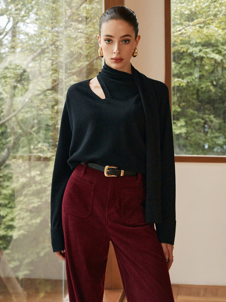 Pull en Laine Mélangée Minimaliste