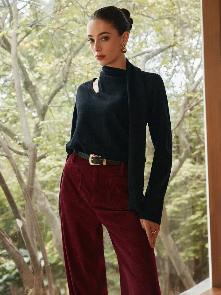 Pull en Laine Mélangée Minimaliste