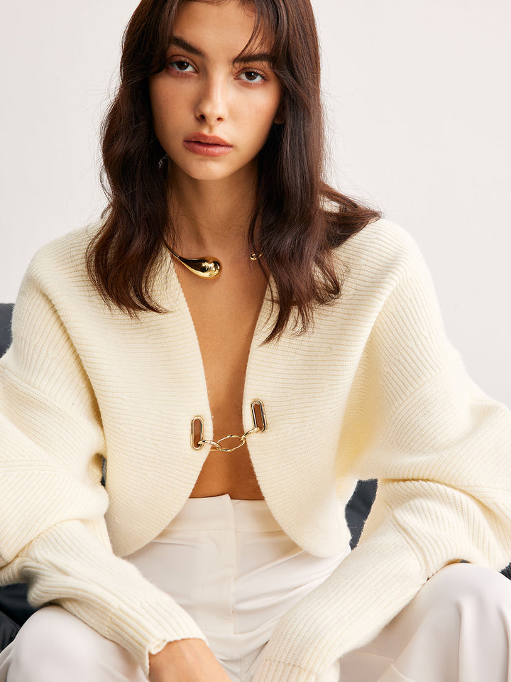 Cardigan Manches Gigot Métal