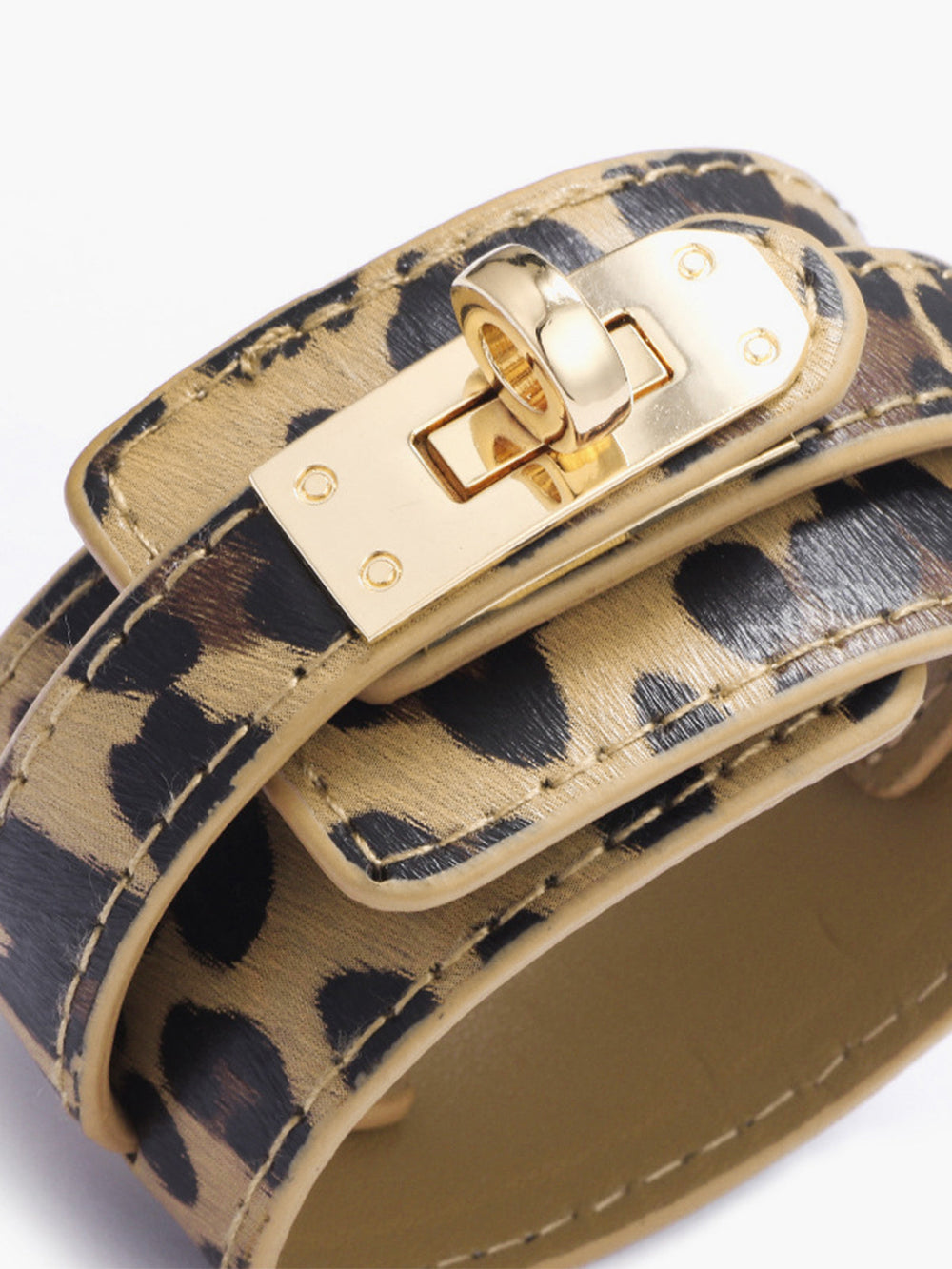 Bracelet en cuir imprimé léopard