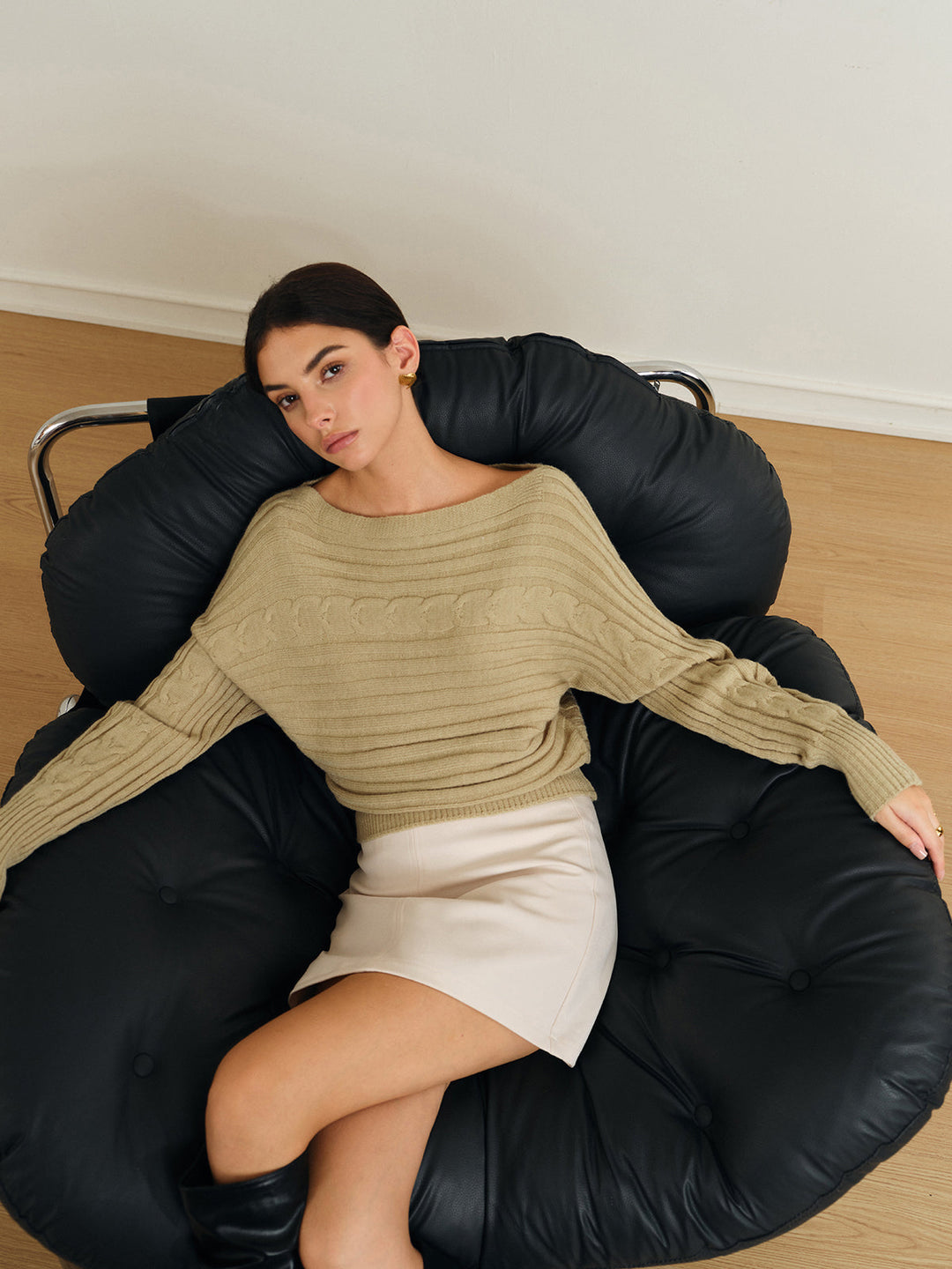 Pull Col Haut Torsadé