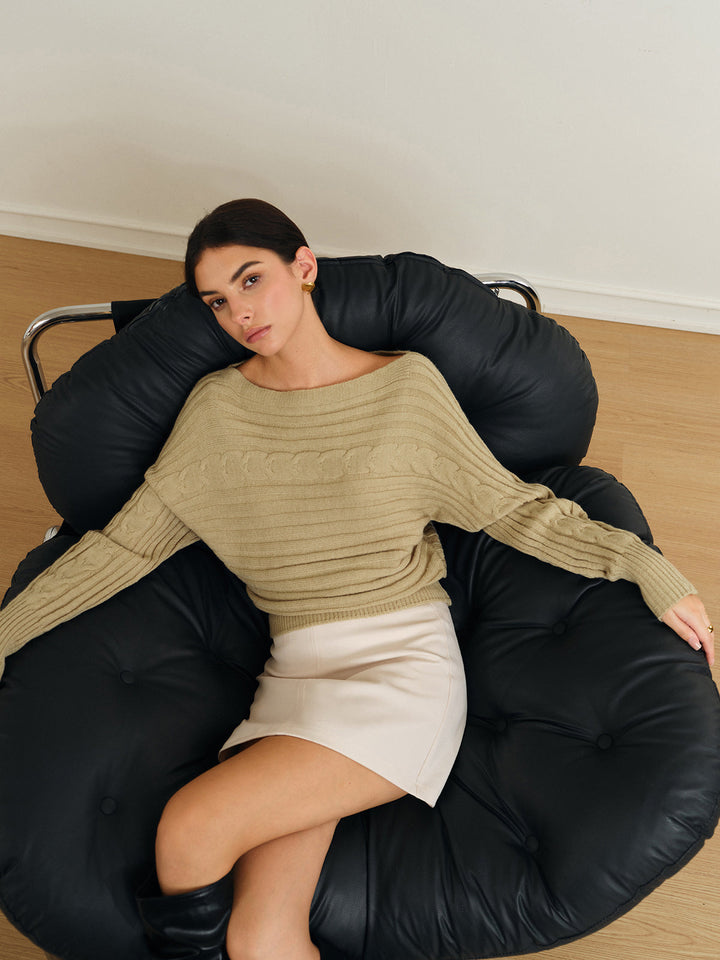 Pull Col Haut Torsadé