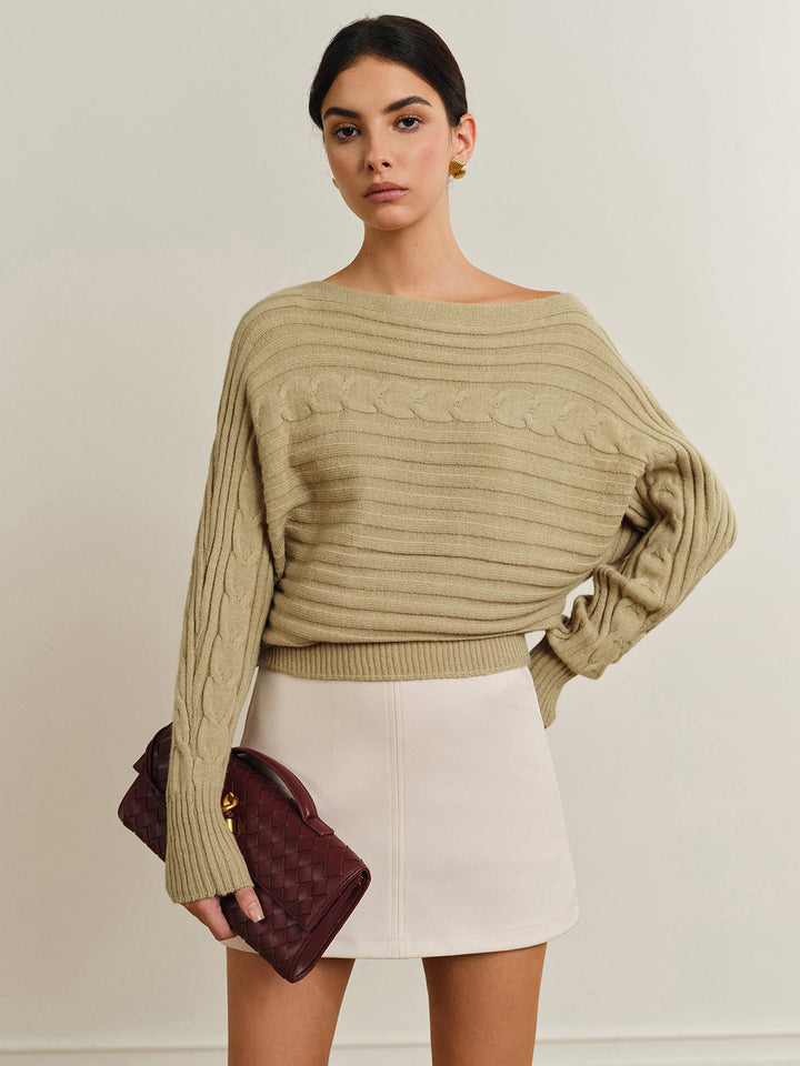 Pull Col Haut Torsadé