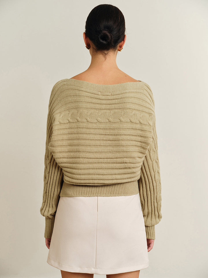 Pull Col Haut Torsadé