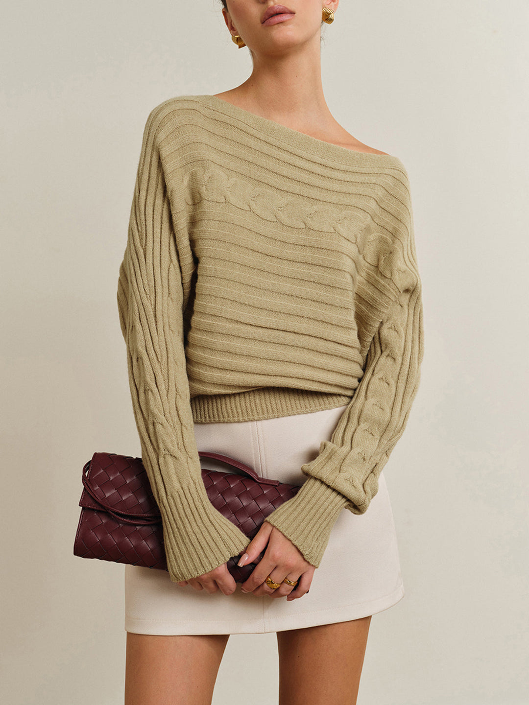 Pull Col Haut Torsadé