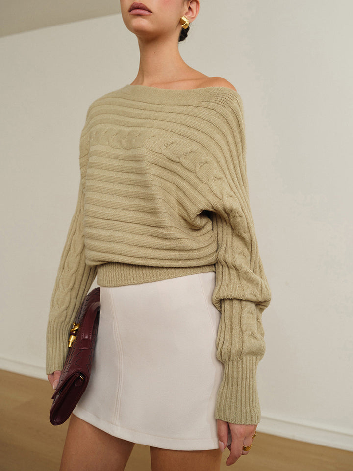 Pull Col Haut Torsadé