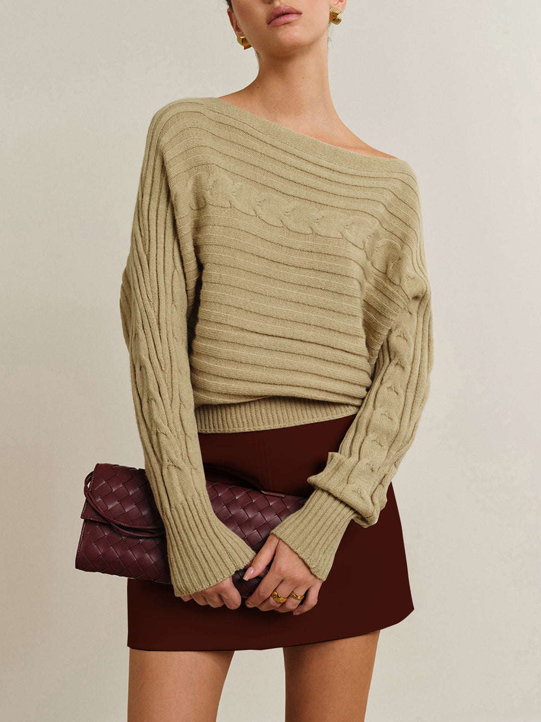 Pull Col Haut Torsadé