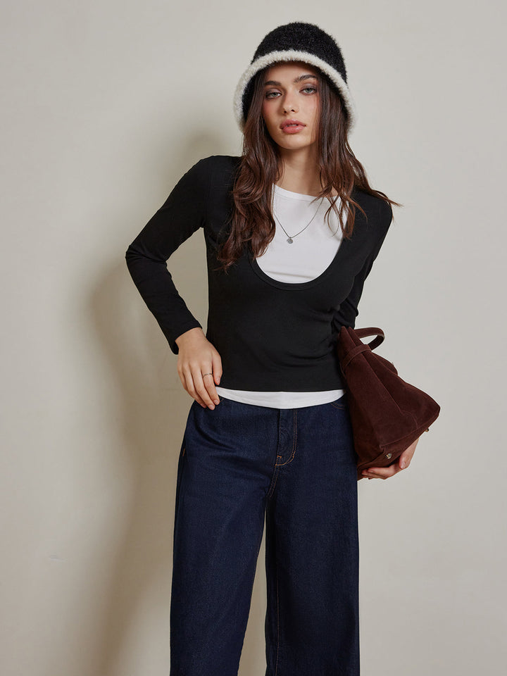 Haut en Jersey Color Block 2 en 1