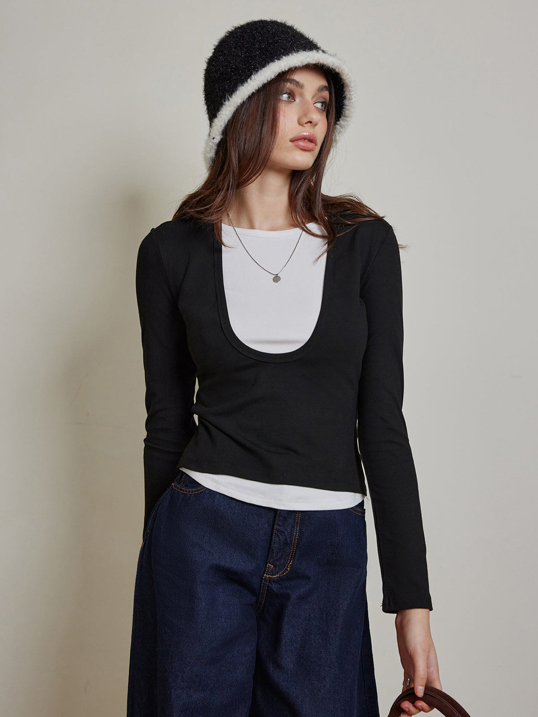 Haut en Jersey Color Block 2 en 1