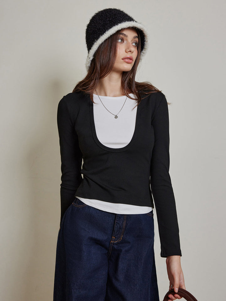 Haut en Jersey Color Block 2 en 1
