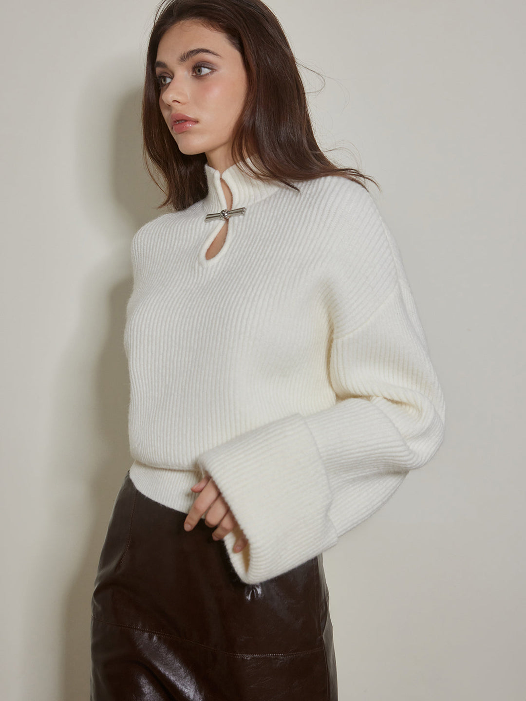 Pull Mailles Col Trou de Serrure