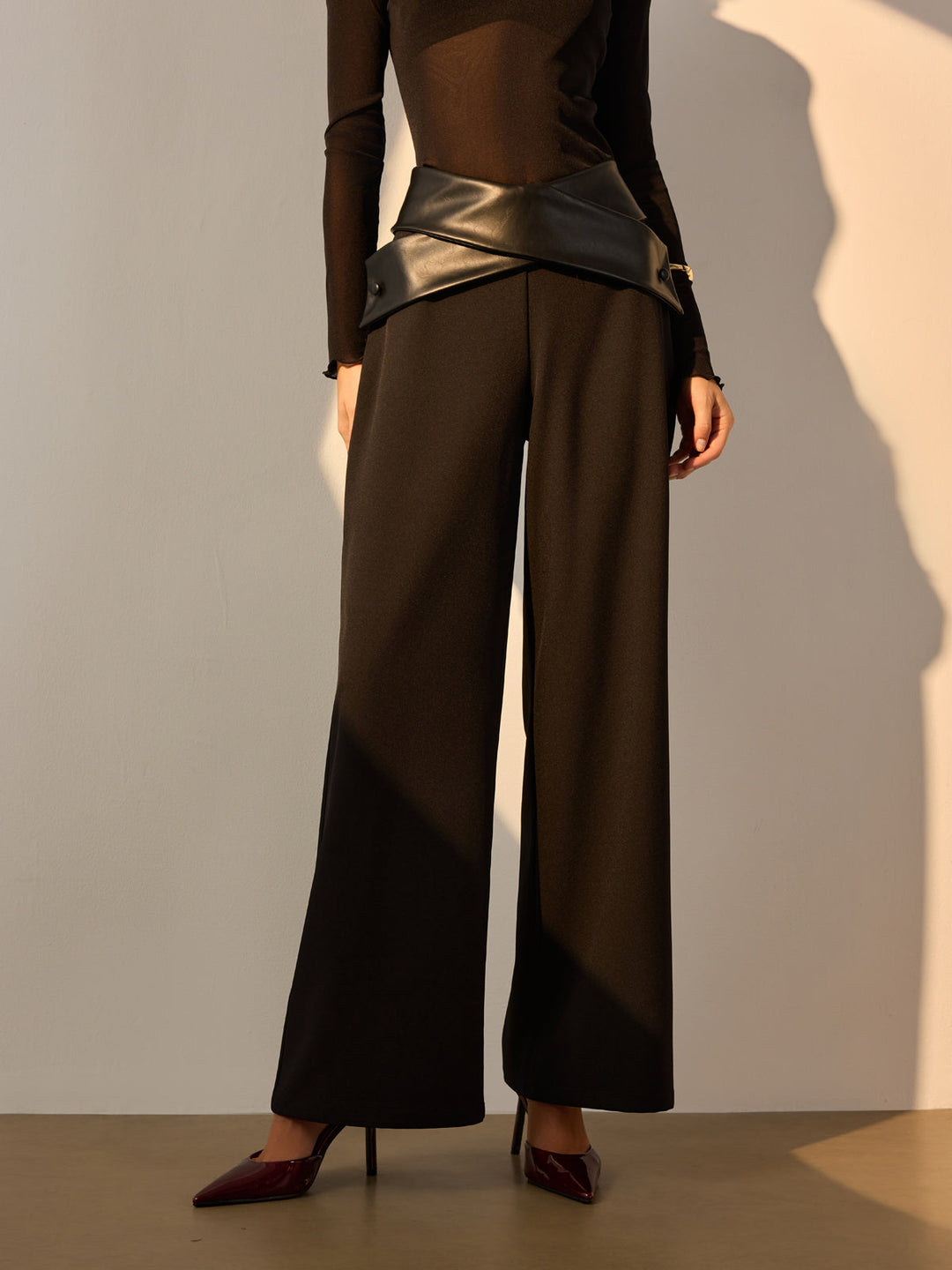 Pantalon Patchwork Cuir Artificiel
