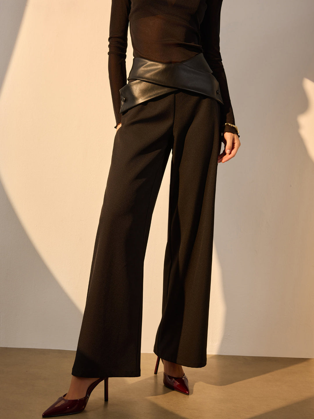 Pantalon Patchwork Cuir Artificiel